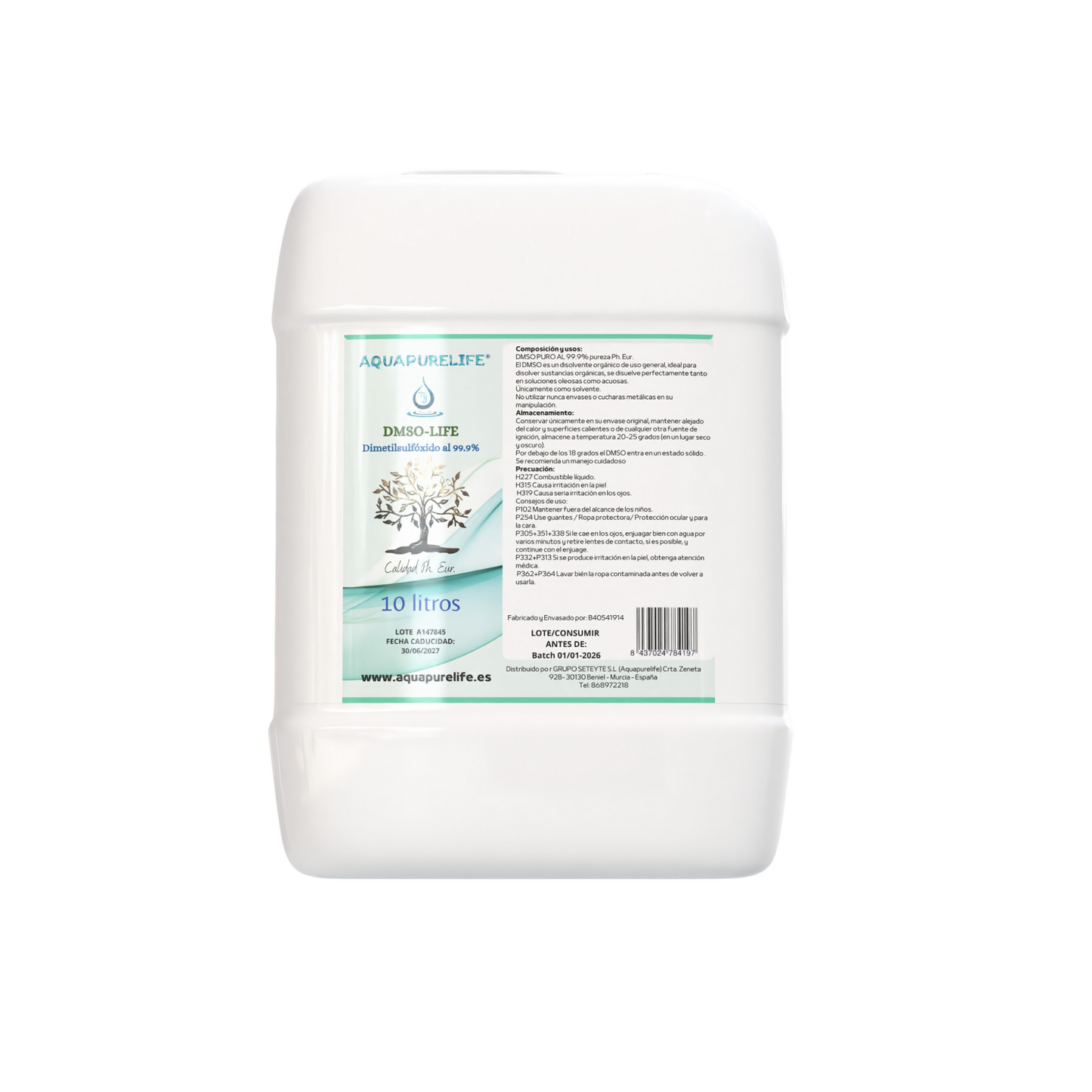 DMSO Dimethyl Sulfoxide 99.99% pH. Eur. (Real Pharmaceutical Grade) 1 Liter