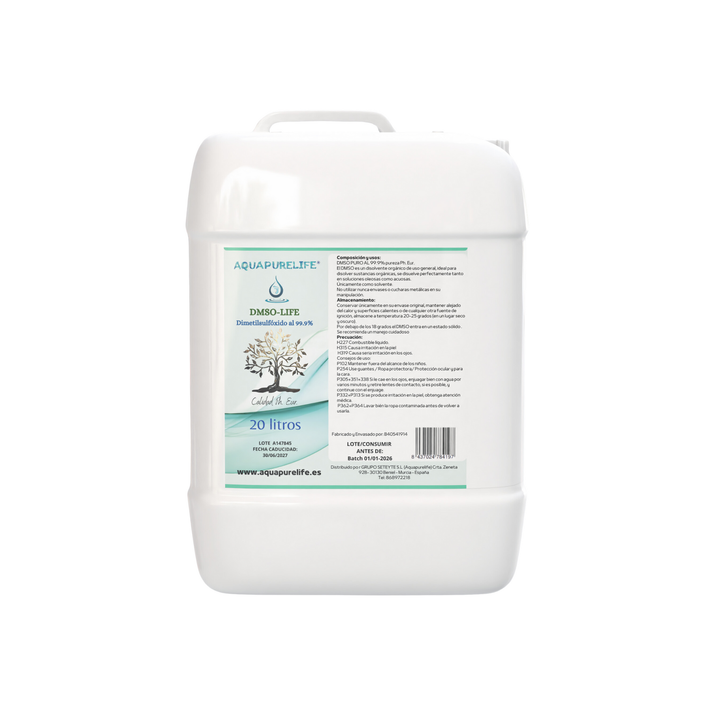 DMSO Dimethyl Sulfoxide 99.99% pH. Eur. (Real Pharmaceutical Grade) 1 Liter